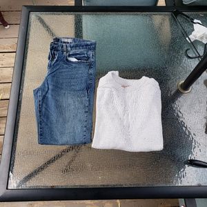 Aeropostale Jean's and a white sweater